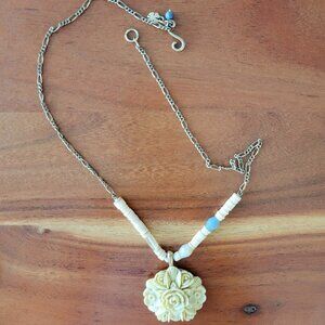 Y2K Lucky Brand Necklace Flower Pendant Boho Love Jewelry
